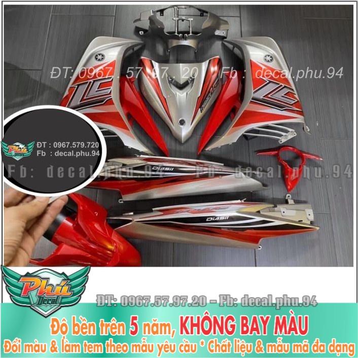 Tem rời Exciter 135 Lc đỏ cam xe bạc  -1