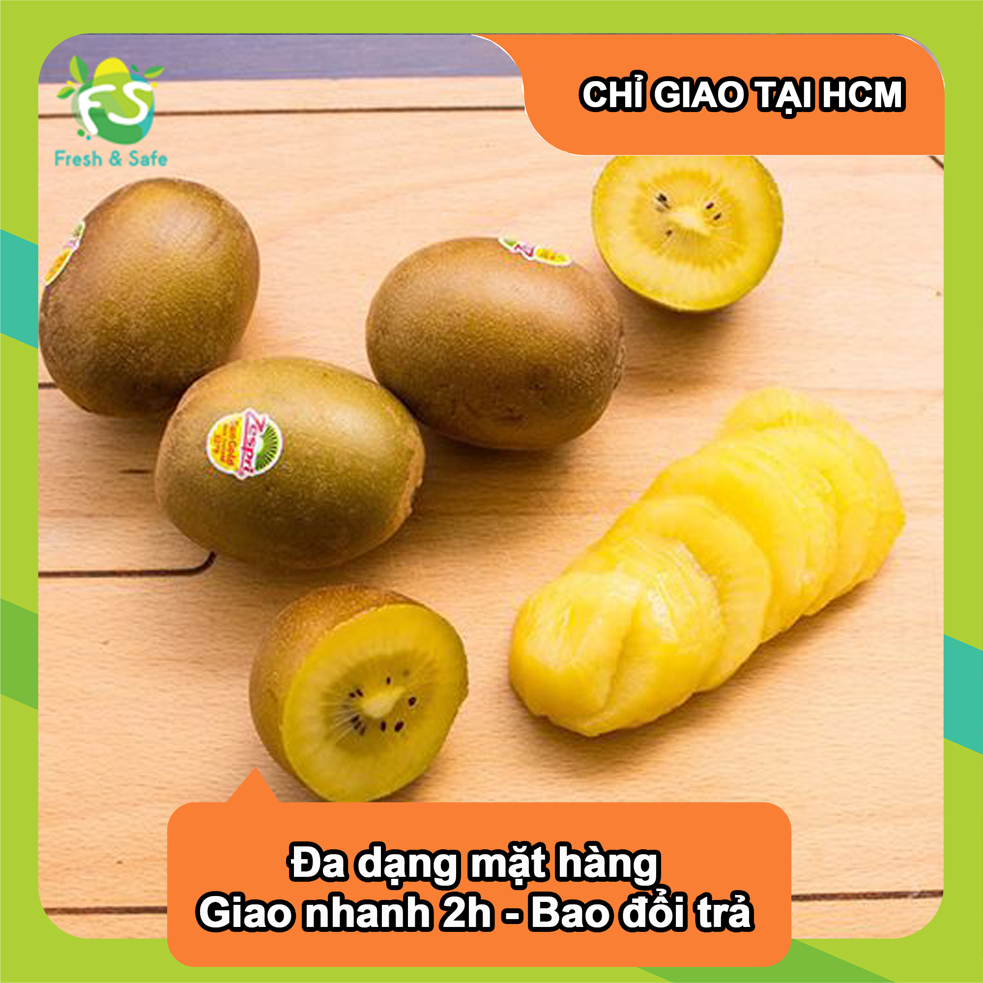 [Chỉ Giao HCM] - Kiwi vàng New Zealand - 4 trái 600gr