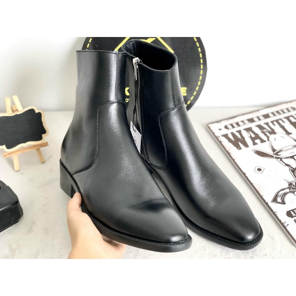Zip Boot da bò cao cấp, đế cao su