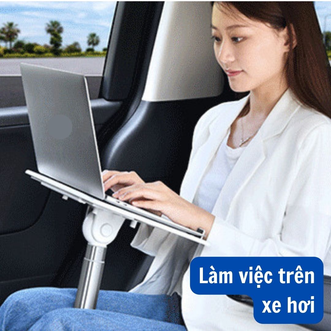 Giá Đỡ Laptop, Giá Đỡ Sách Gấp Gọn 3 trong 1 bằng nhôm - Kệ máy tính, kệ đọc sách xoay 60 độ