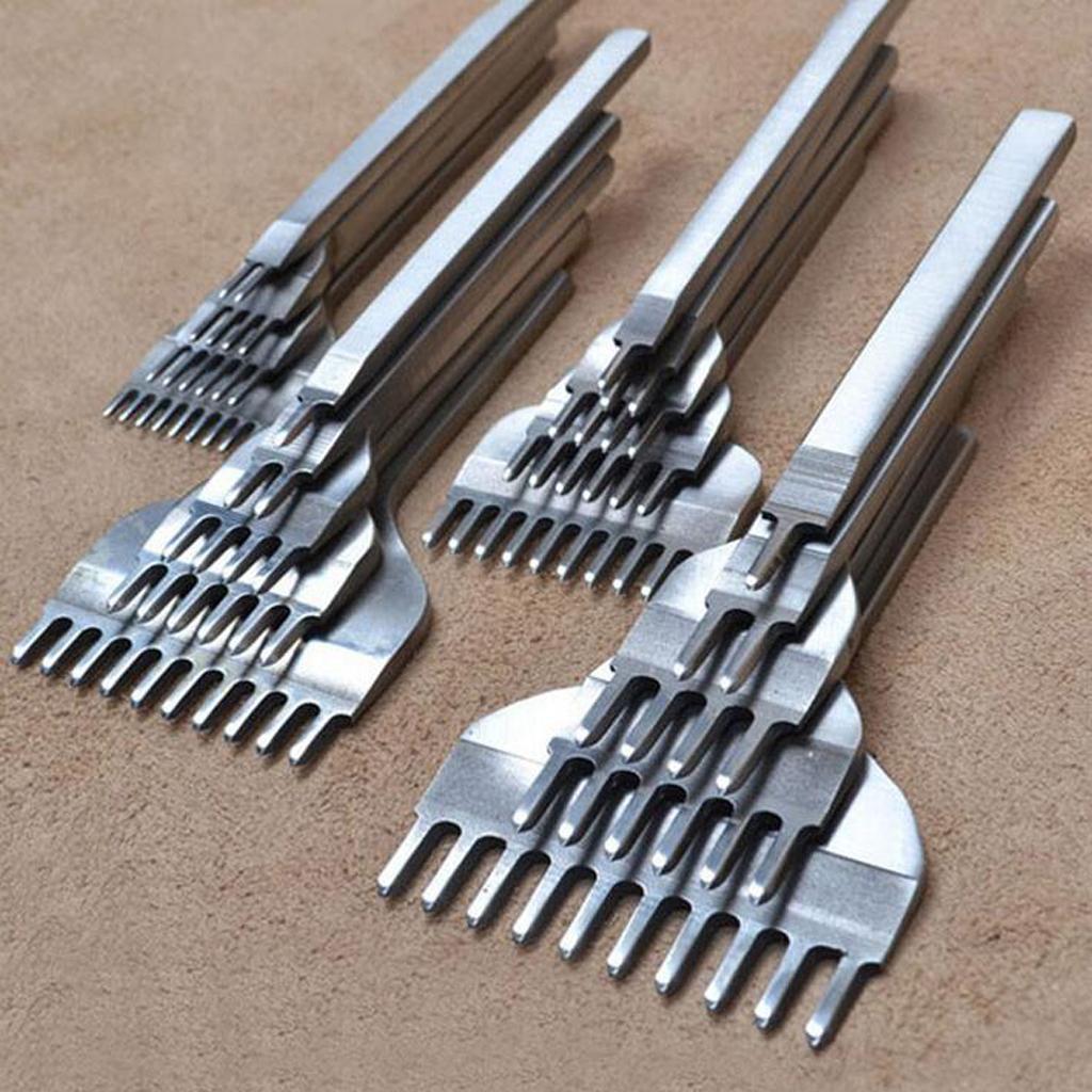 3Pcs Leather Craft Tools Diamond Hole Punch Stitching Silver