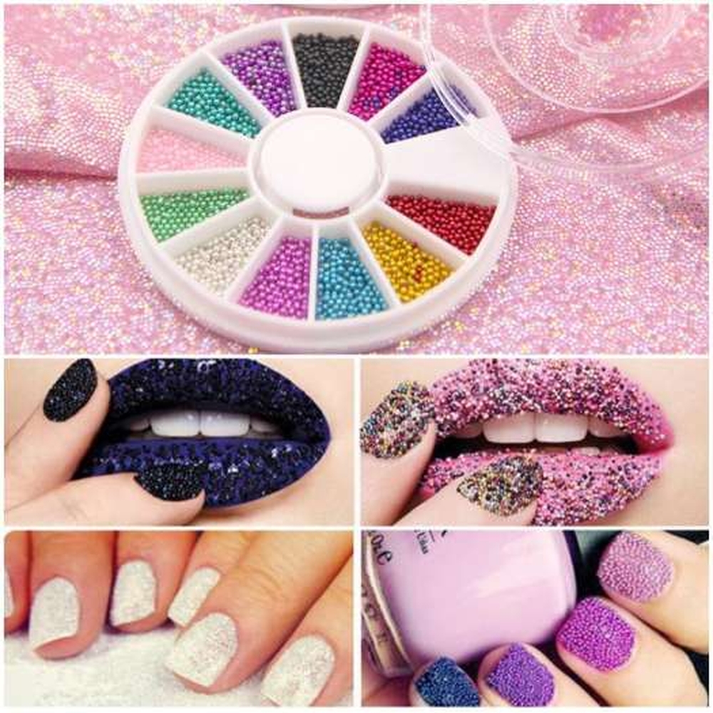 Trứng Cá Trang Trí Nail 12 Màu đa dạng chuyên Gắn trang trí Móng, Đính Được Chắc Chắn Lên Móng, Hiệu Ứng Lấp Lánh Sang Trọng, Có Thể Phối Nhiều Phong Cách Ý Tưởng Khác Nhau Phù Hợp Trang Phục, Sự Kiện