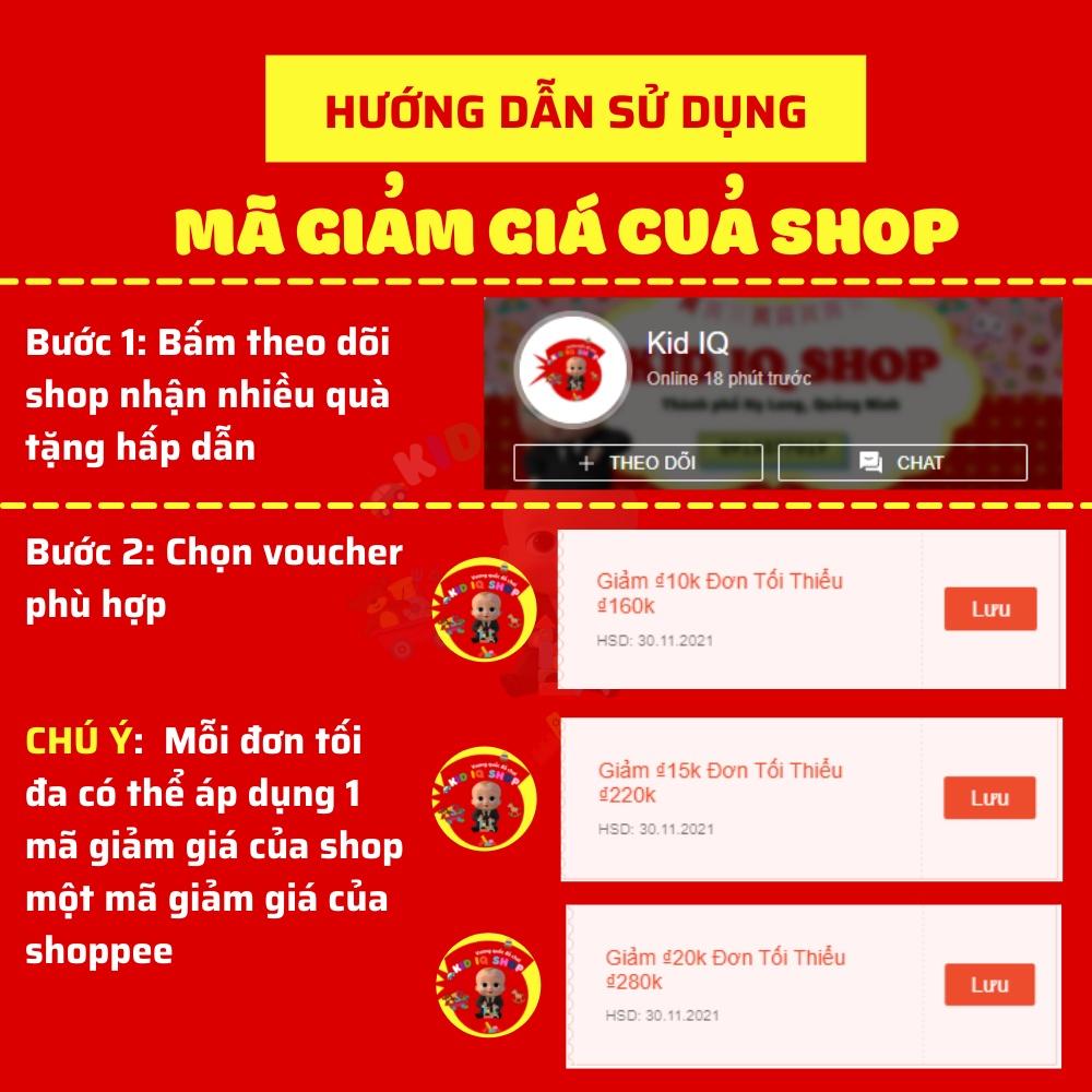 Bộ đồ chơi trí tuệ thả hình khối 4 cọc trụ bằng gỗ giúp bé thông minh học hình khối, màu sắc Kid IQ