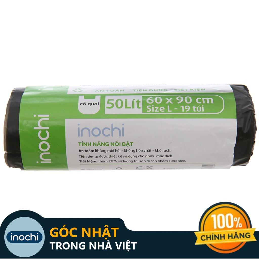 Túi Rác Tự Huỷ Inochi Có Quai Tiện Dụng 50L-Dạng Cuộn Màu Đen -Dài Hơn 20% So Với Sản Phẩm Cùng Size