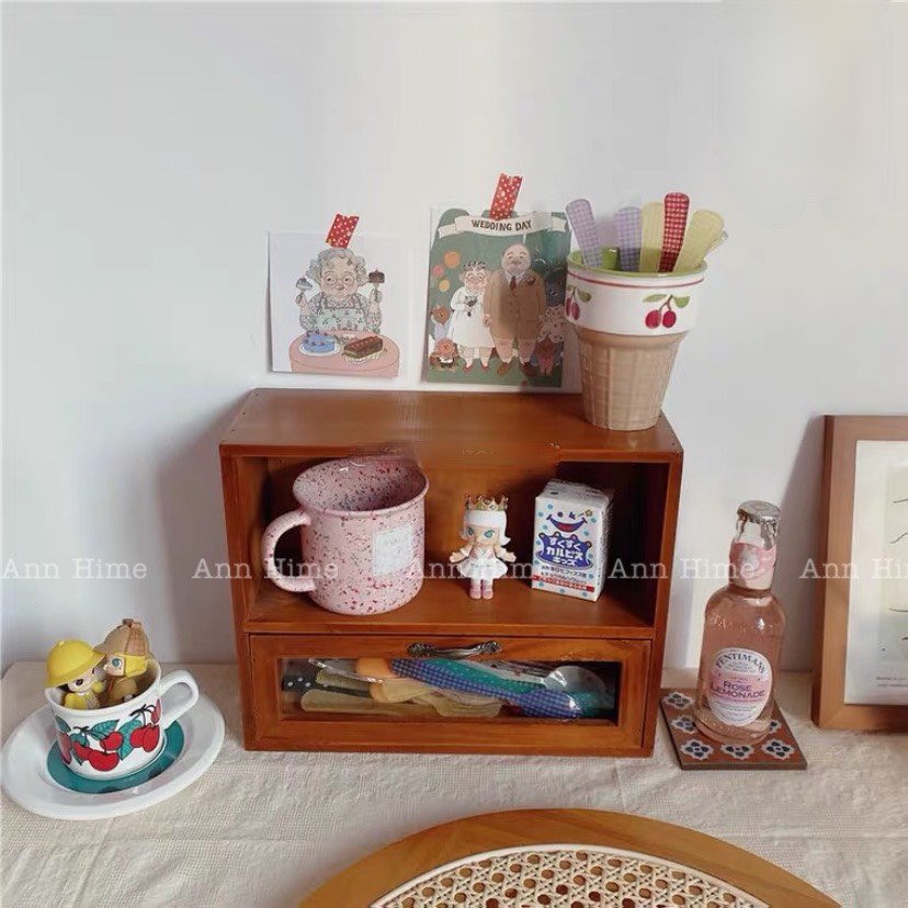 Kệ Gỗ Để Bàn 2 Tầng Sp2 Phong Cách Retro Bắc Âu