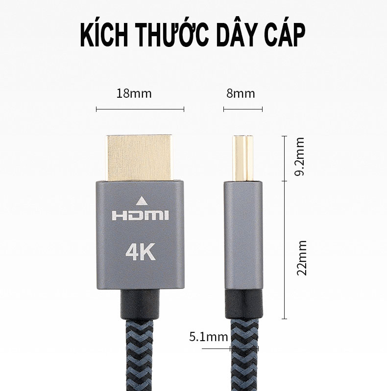 Cáp HDMI 2.0 Seasy bọc dù siêu bền hỗ trợ 4K 60Hz 3D đầu mạ vàng cho TV/ máy chiếu/ PS4/ laptop – Hàng chính hãng