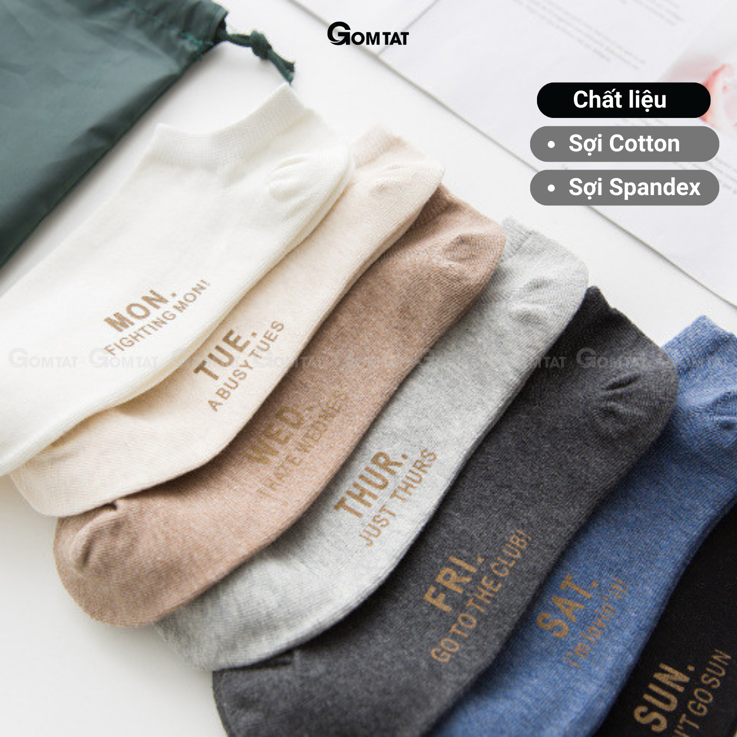 Set 7 đôi tất cổ ngắn nam chất liệu cotton cao cấp, vớ nam cổ thấp 7 đôi sử dụng 7 ngày mẫu thời trang 01 - VOTUNAM01