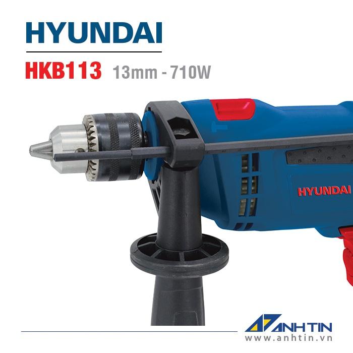 Máy khoan búa 13mm HYUNDAI HKB113 | Công suất 710W | Khoan gỗ, thép, bê tông, khoan búa