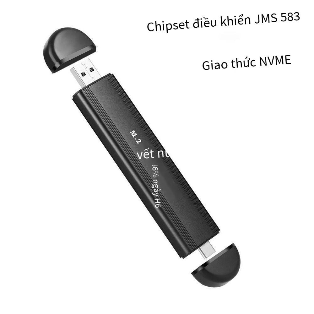 Hộp đọc trạng thái rắn M.2 phong cách mới nhất Hộp đĩa cứng giao thức kép NVMe/SATA USB3.1 máy tính hộp đĩa cứng di động m2 bên ngoài