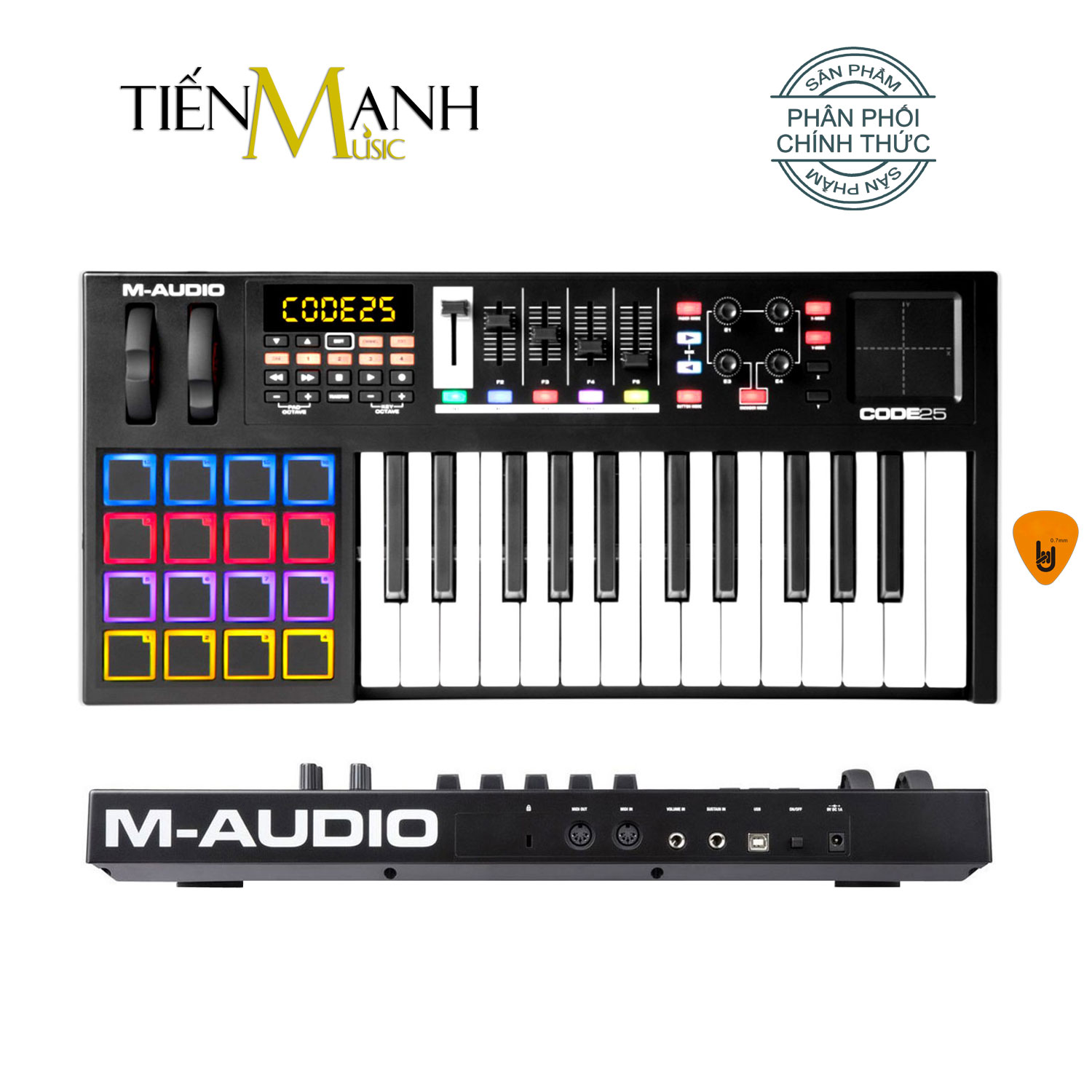 M-Audio Code 25 Phím Black USB MIDI Keyboard Controller With X/Y Pad MAudio Bàn phím sáng tác - Sản xuất âm nhạc Producer Code25 - Kèm Móng Gẩy DreamMaker