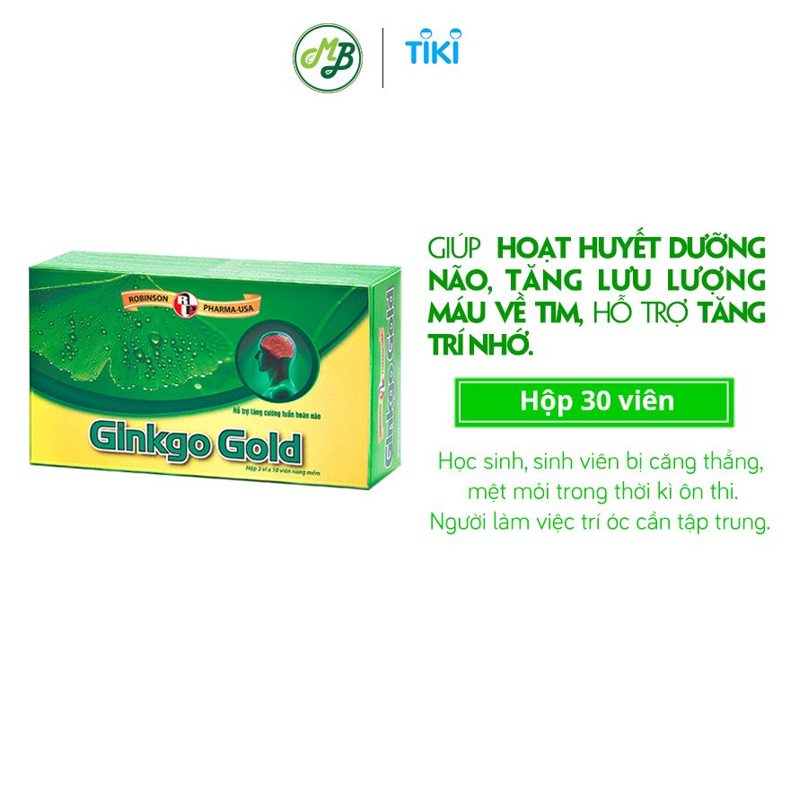 TPCN tăng cường tuần hoàn máu não, giảm nguy cơ lão hóa – GINKGO GOLD – Robinson Pharma USA