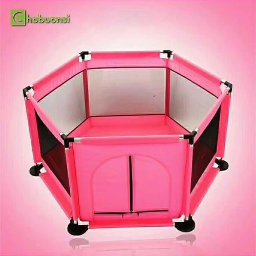 Quây bóng lục giác khung inox vải dù cho bé tặng kèm 5 quả bóng cho bé