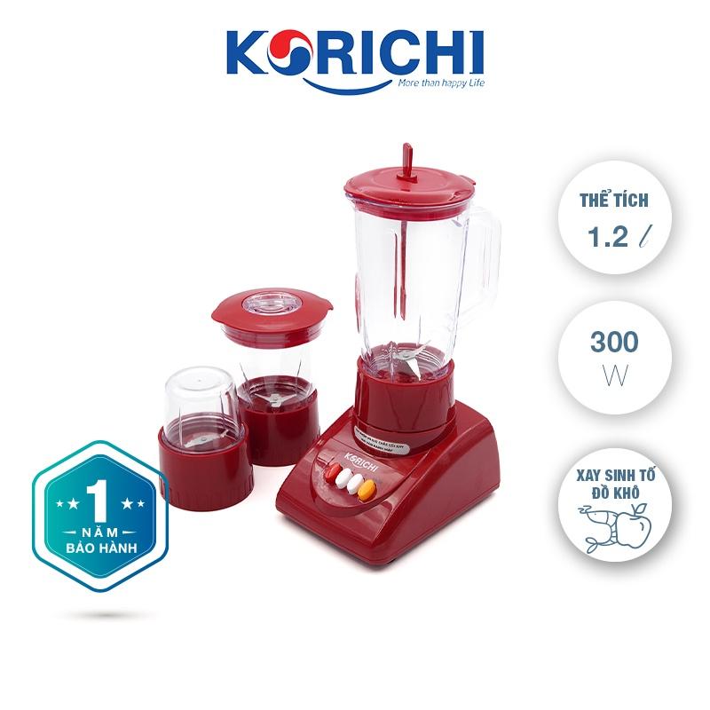 Máy xay sinh tố 3 Cối Korichi - KRC-6203 - 1.2L 300W - Hàng chính hãng