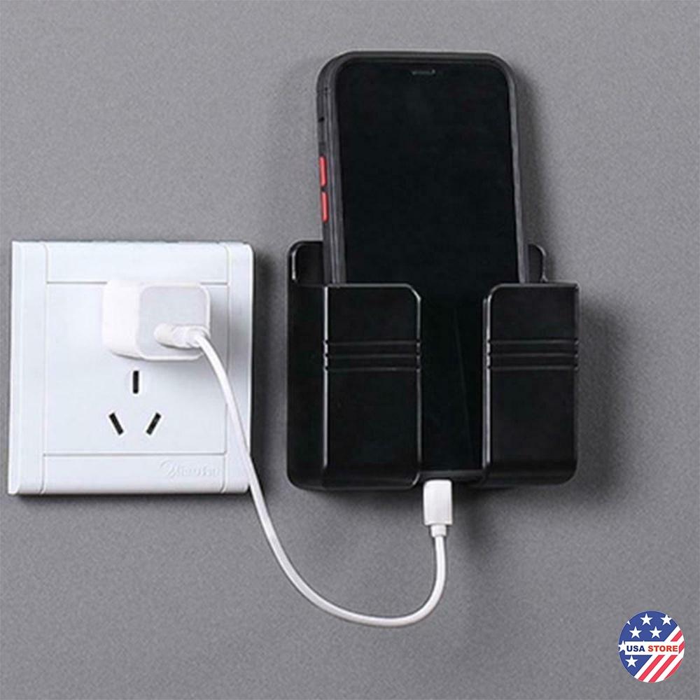 Kệ Dán Tường Để Điện Thoại,Điều Khiển Remote Xẻ Rãnh Siêu Tiện Lợi - Khay Đựng Điện Thoại Dán Tường
