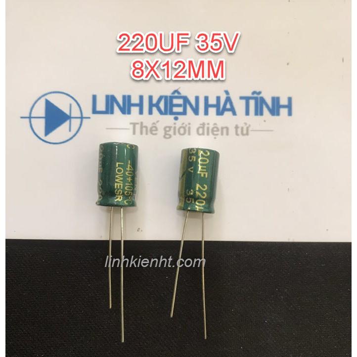 20 CON TỤ HÓA 220UF 35V 8X12MM TỤ XANH 220UF 35V