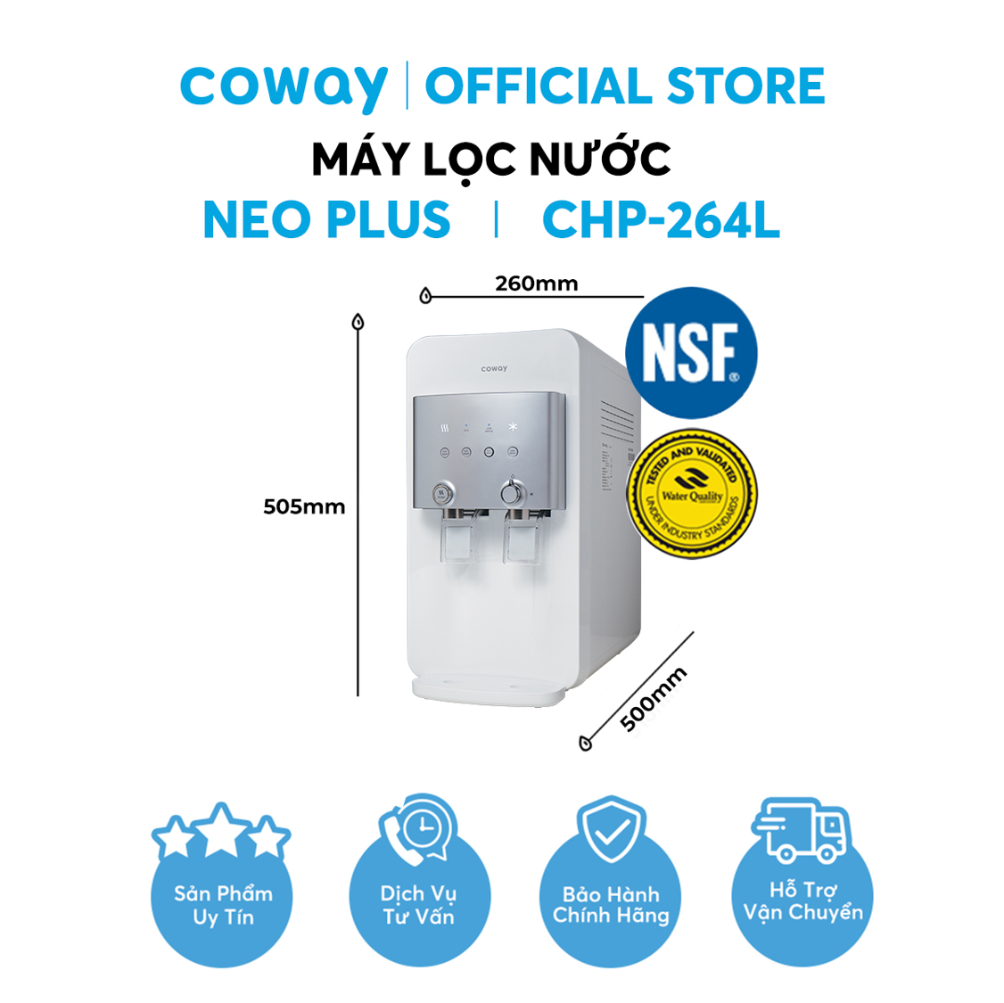 Máy lọc nước nóng lạnh Coway Neo Plus CHP-264L - Hàng chính hãng