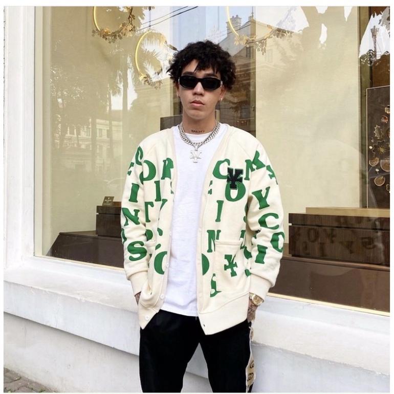 Áo Khoác Nỉ Bông Cardigan IN Chữ Nam, Nữ Unisex-CDGINCHU