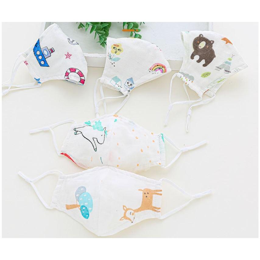 Khẩu Trang Vải Xô 4 lớp siêu mềm mịn Cho Bé Yêu