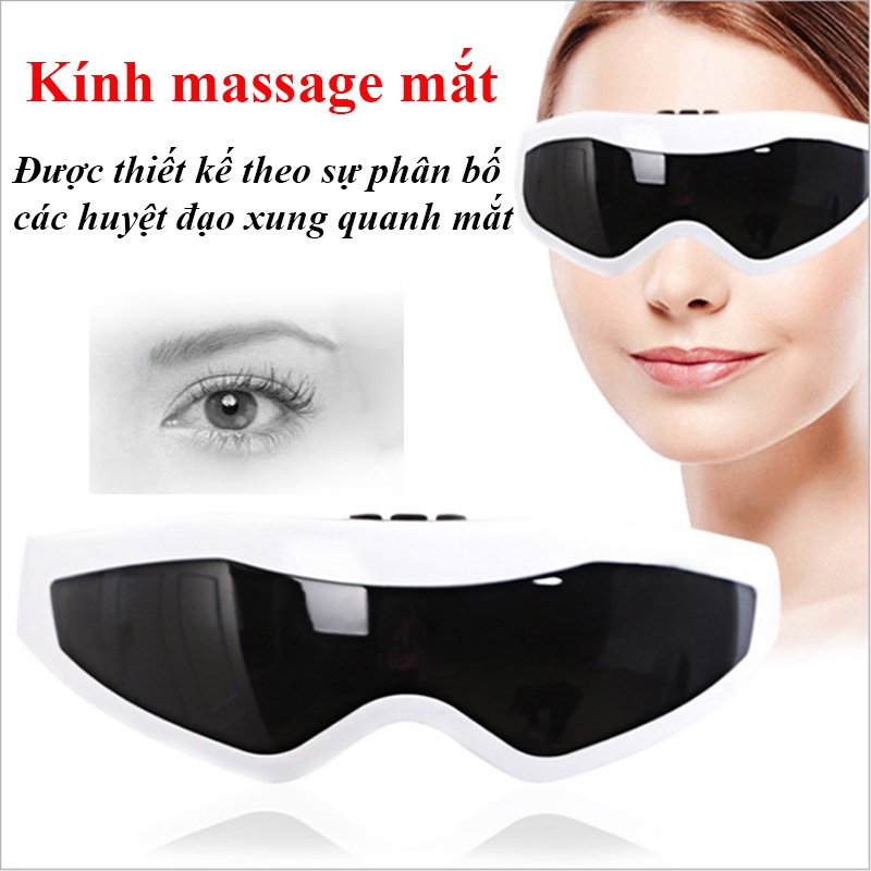 Máy massage mắt 9 chế độ giúp thư giãn giảm căng thẳng cải thiện giấc ngủ chống khô, mỏi, quầng thâm và bọng mắt