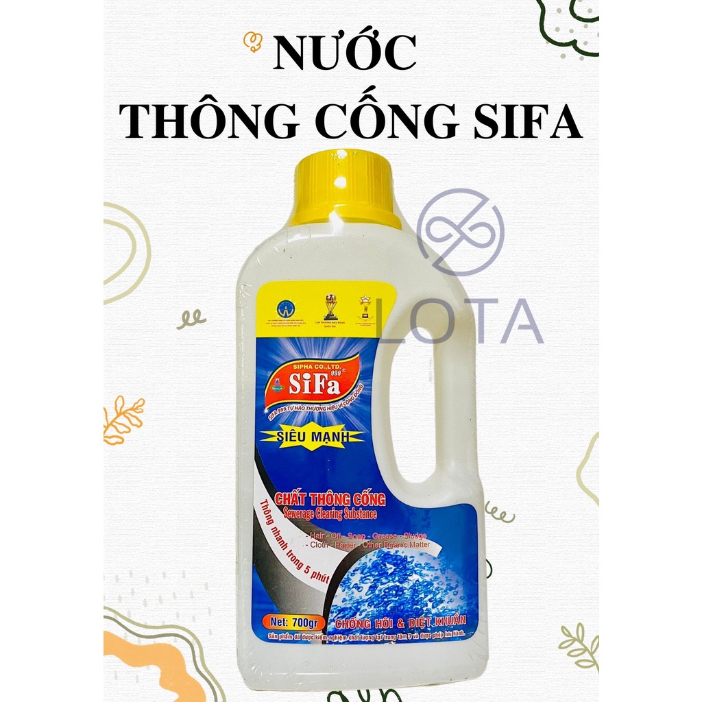 NƯỚC THÔNG CỐNG SIFA CHAI 700G cực mạnh thông tắc nhanh cầu lavabo đường ống thoát nước bồn rửa chén bát bị nghẹt