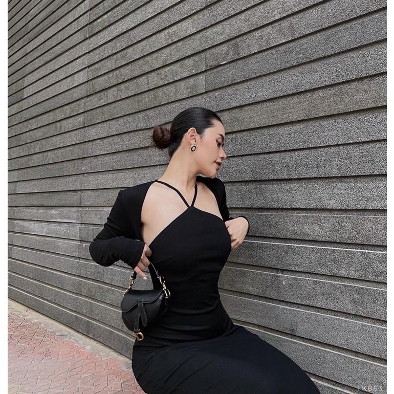 ĐẦM BODY CỔ YẾM CUT VAI VÁY BODY CUT VAI XB