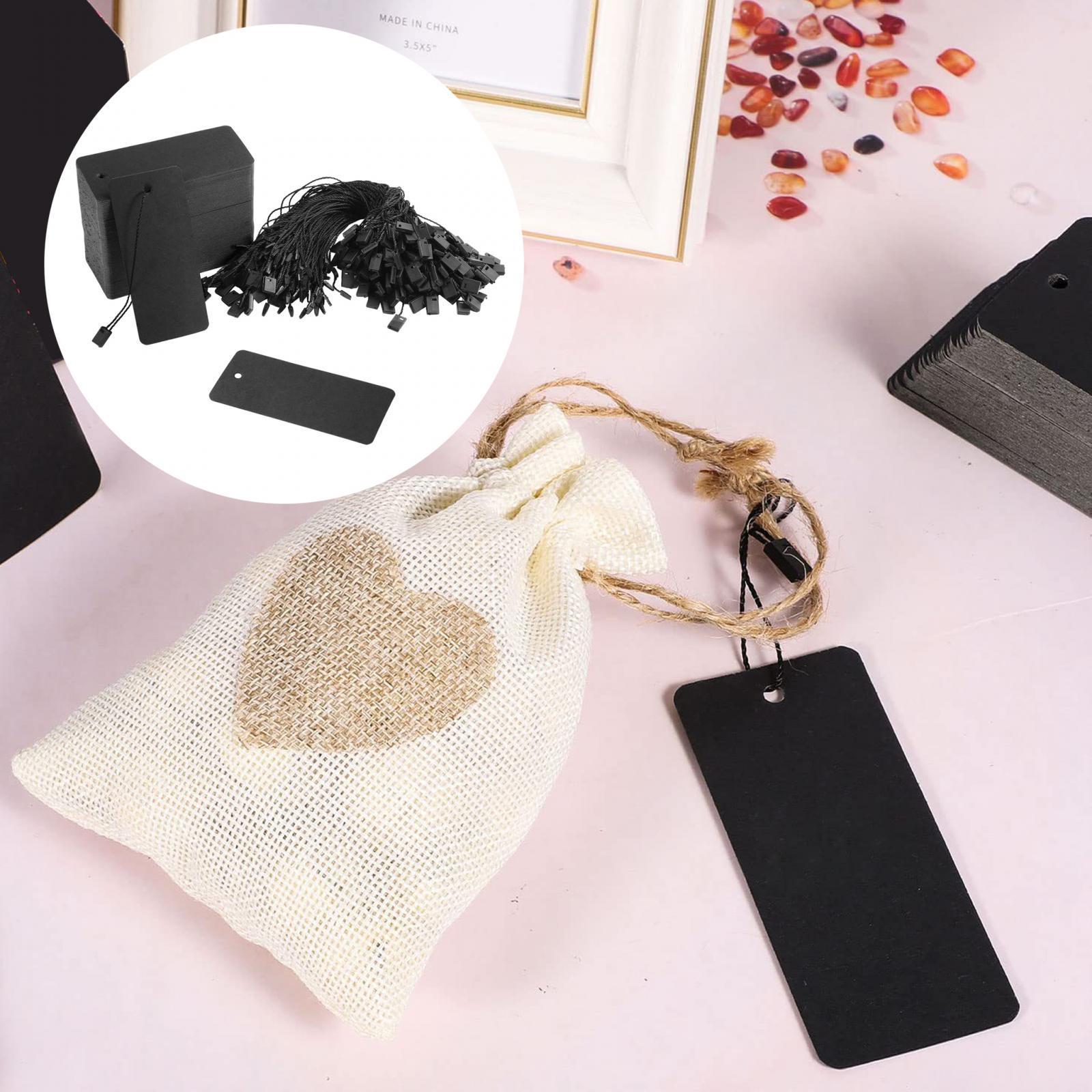 Price Tags with String Attached, 200pcs Blank Smooth Surface Marking Merchandise Strung Tag Writable Label Small Hang Tag for Pricing Jewelry Clothing