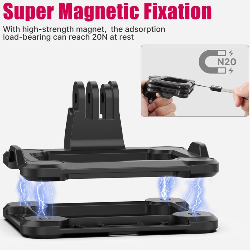Ulanzi GP-16 Gắn Camera Hành Động Từ Tính Gắn Camera Hành Động 3 Trong 1 Giá Đỡ Phát Hành Nhanh Cho GoPro 11 10 9 8 Phụ Kiện Máy Ảnh