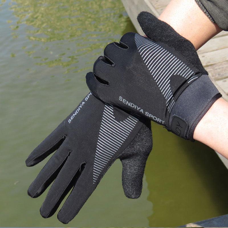 Unisex xe đạp găng tay xe đạp toàn bộ ngón tay cảm ứng MTB Găng tay mùa hè thoáng khí xe máy ấm áp Mittens Cycling Camping Color: grey Size: XL