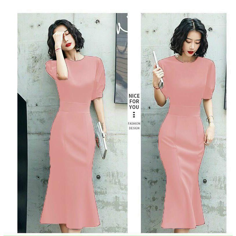 Đầm Ôm Đuôi Cá Tay Phồng