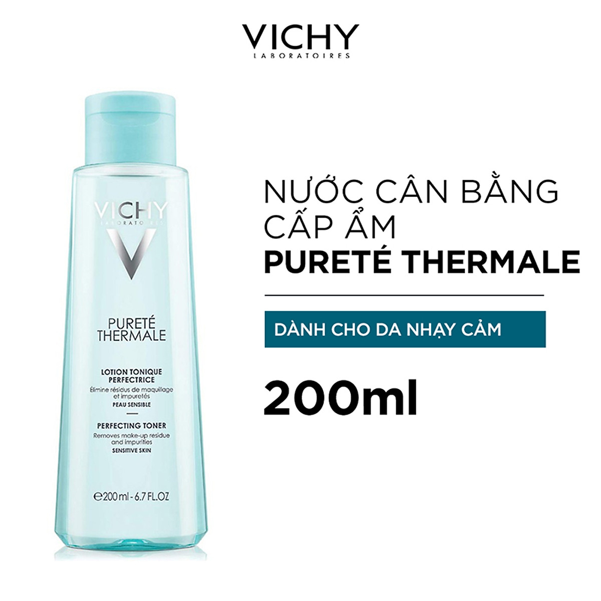 Nước Cân Bằng Cấp Ẩm Dành Cho Da Nhạy Cảm VICHY Purete Thermale Perfecting Toner (200ml) + Quà tặng