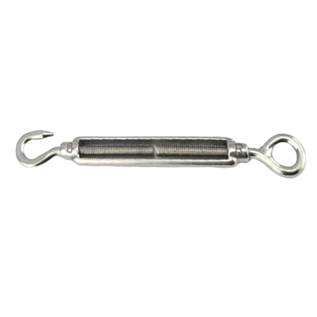 304 Stainless Steel DIN1480 Eye Hook Turnbuckle Wire Rope Cable Tension 8mm