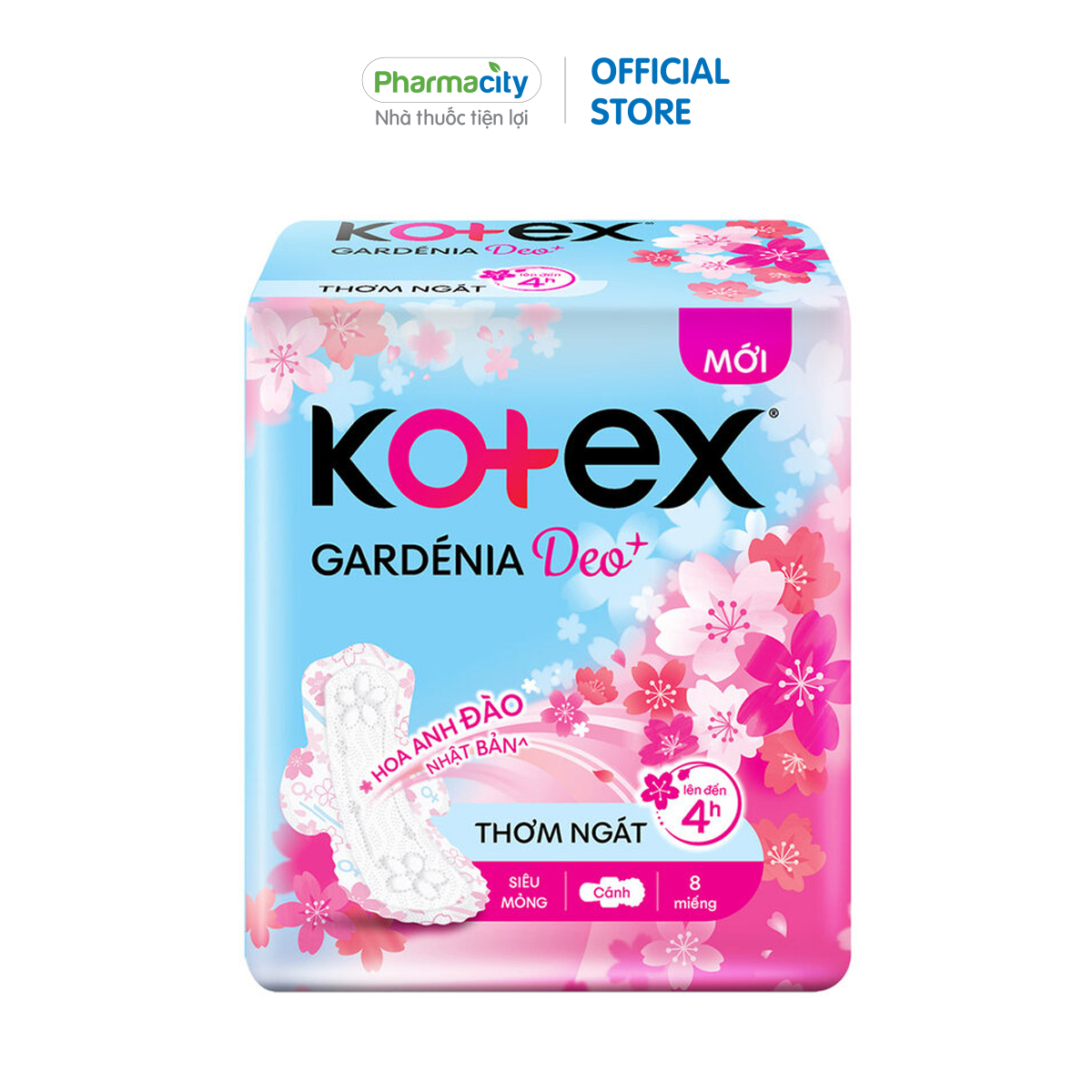 Băng vệ sinh ban ngày siêu mỏng cánh Kotex Gardenia Deo+ 23cm (8 miếng)