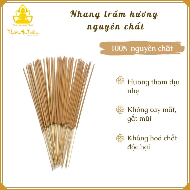 Nhang trầm hương nguyên chất tự nhiên Size 40cm - Hộp 1kg