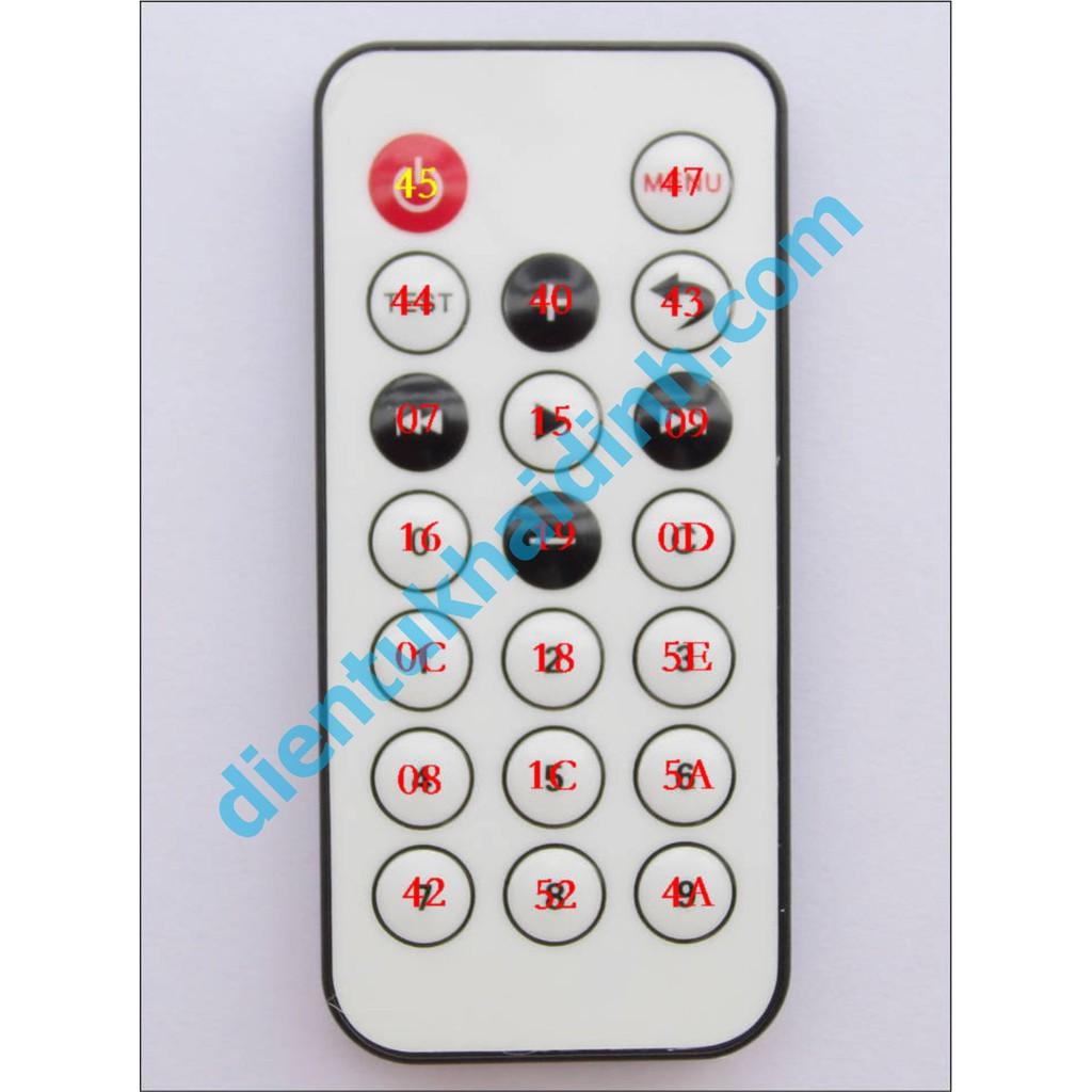 Remote hồng ngoại 20 phím trắng, nhựa pin 3v kde3016