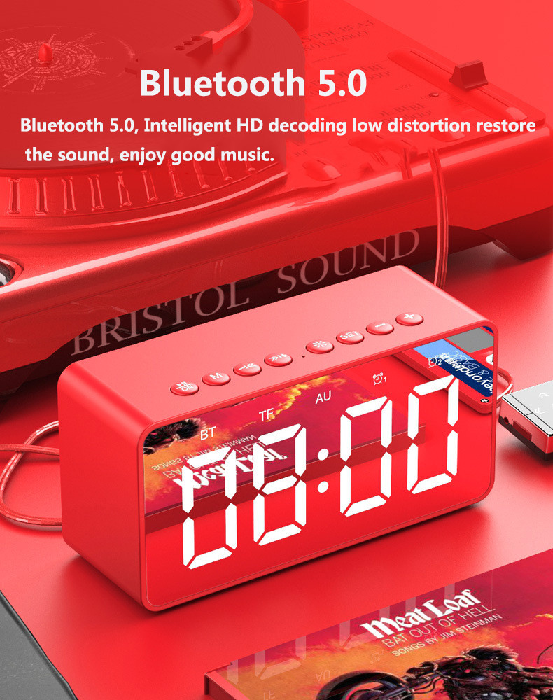 Loa Bluetooth Kiêm Đồng Hồ Báo Thức Và Gương Soi Tiện Lợi BT 506 (giao màu ngẫu nhiên)