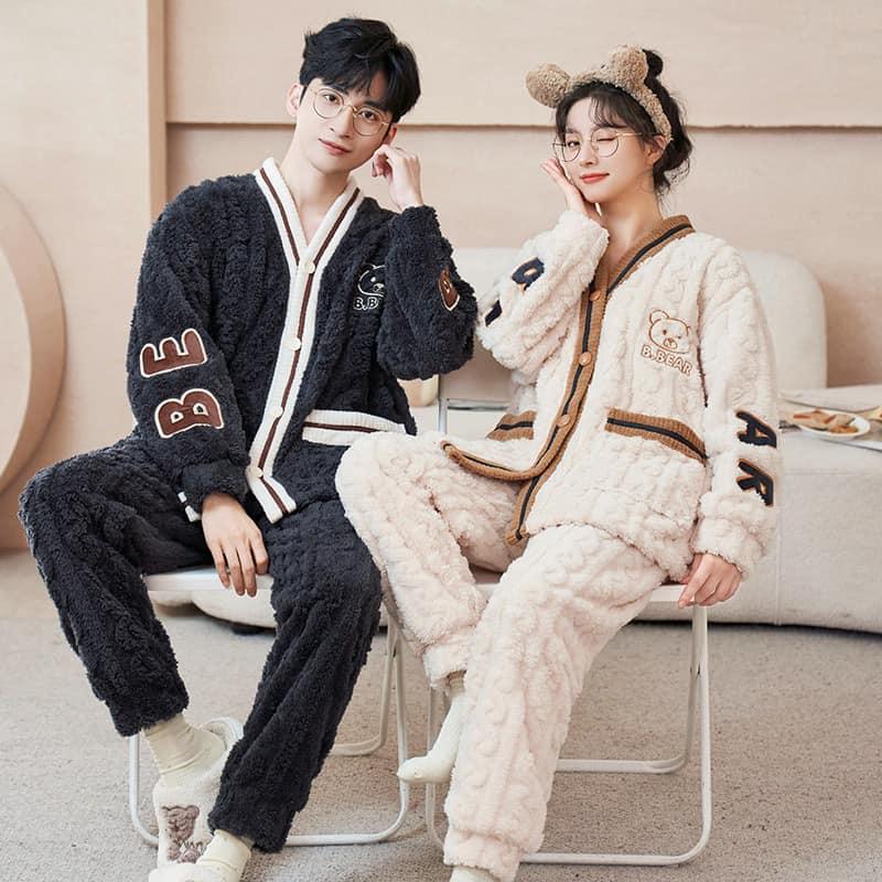 Bộ Pyjama Bông Đôi  Nam Nữ Hàng Mới Nhất