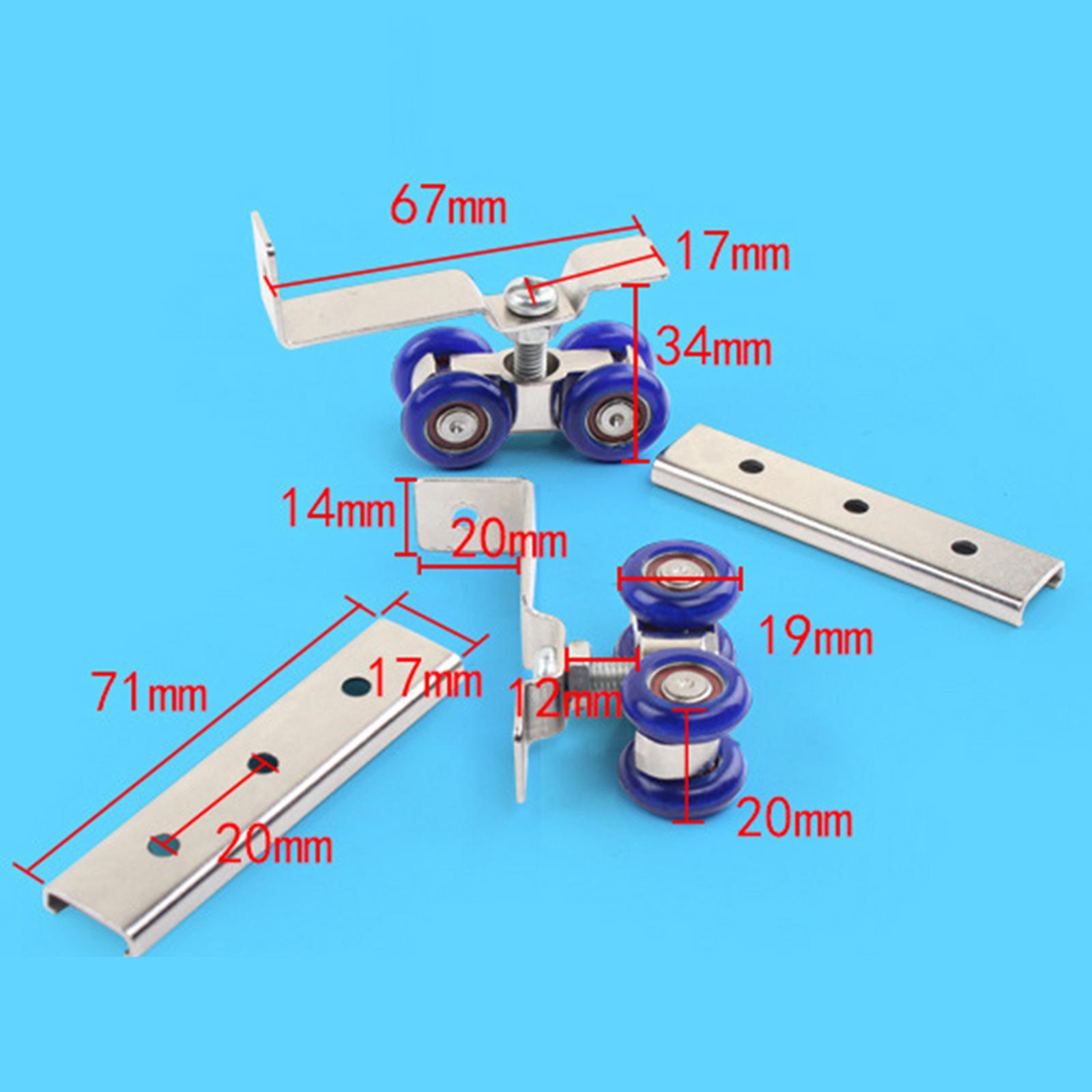 2 Pieces Sliding Door Roller L Shaped Kitchen Accessories Glass Door Rollers