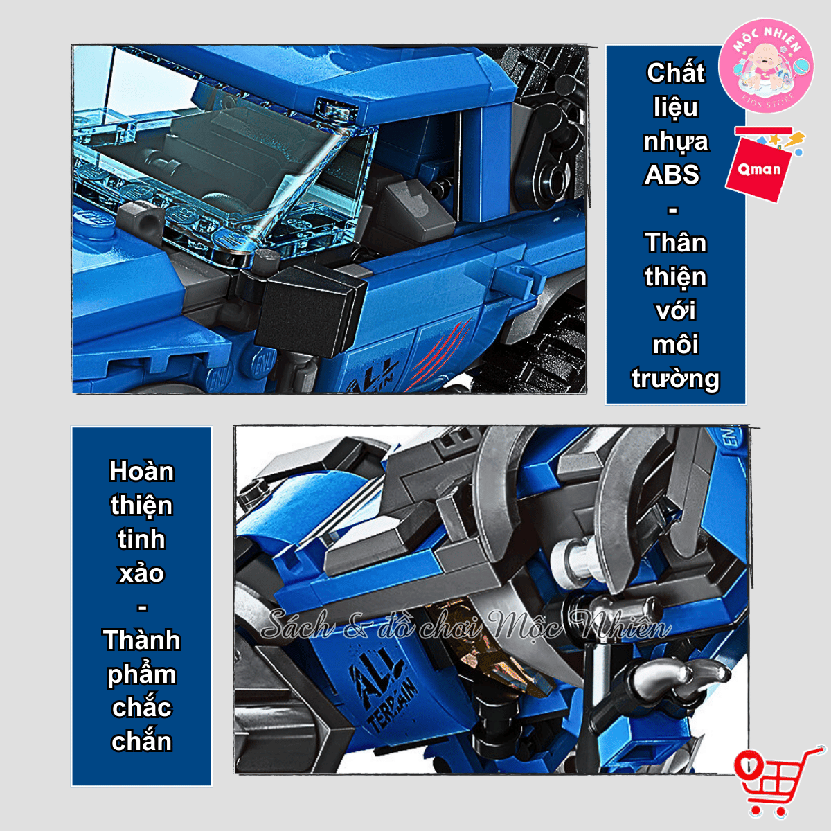 Đồ chơi lắp ráp, xếp hình Qman 4803 - Khủng long biến hình (375 mảnh ghép) - Dành cho bé trai từ 6 tuổi
