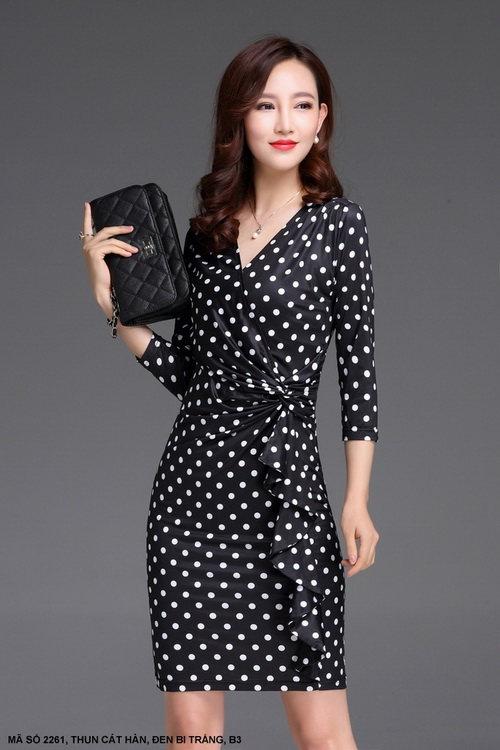 ĐẦM TAY LỞ CHẤM BI DÚN EO