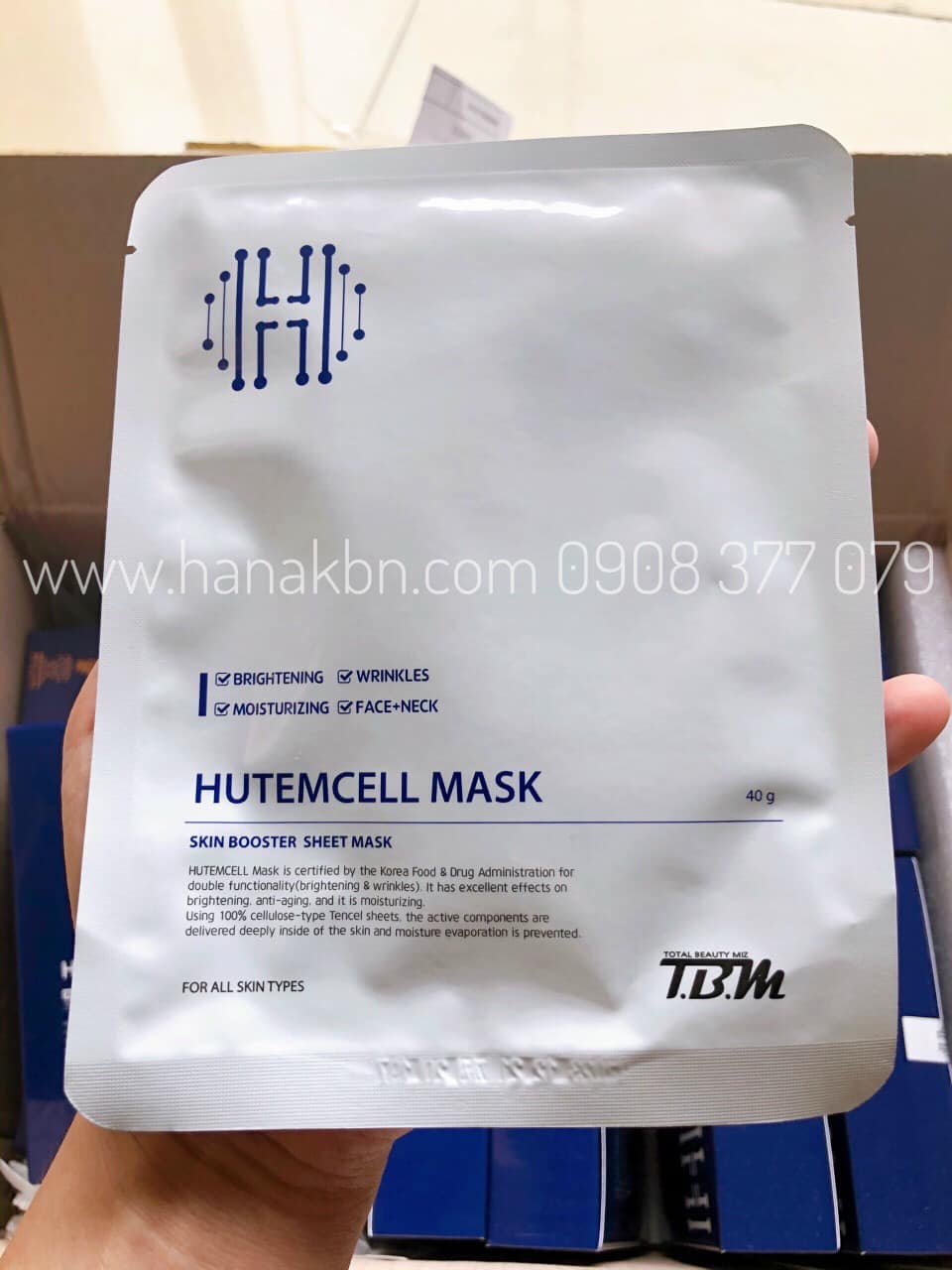 Hộp 10 Miếng Mặt Nạ Phục Hồi Da Tự Nhiên Hàn Quốc HUTEM CELL MASK (Hàng chính hãng)