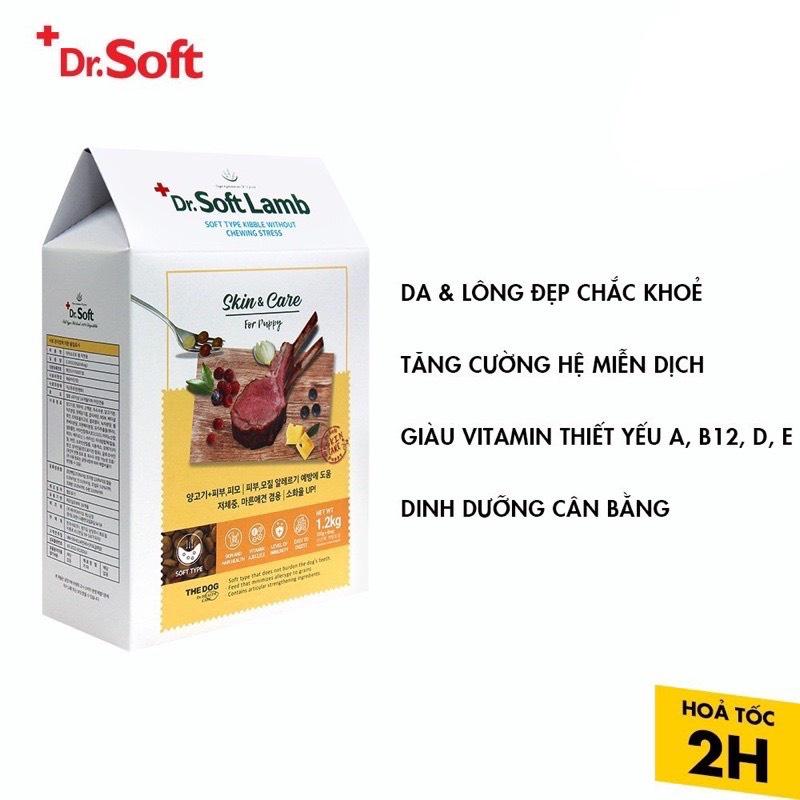 Thức Ăn Hạt Mềm cho Chó vị Cừu nhập khẩu Hàn Quốc Dr.Soft - Hộp 1.2kg