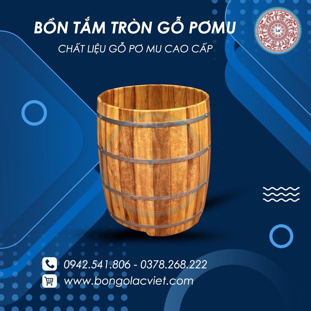 Bồn tắm tròn dáng đứng gỗ Pơ mu  BTG06