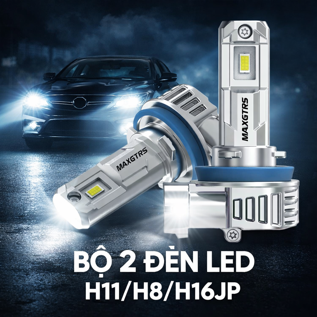 Bộ 2 Bóng Đèn Pha LED M6X H11 H8 H16JP – Đèn Gầm LED Siêu Sáng Cho Xe Hơi Loại Xịn