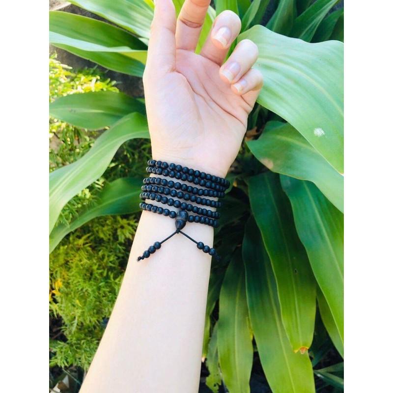 Vòng Trầm 216 hat 4ly ép dầu đeo tay Nữ