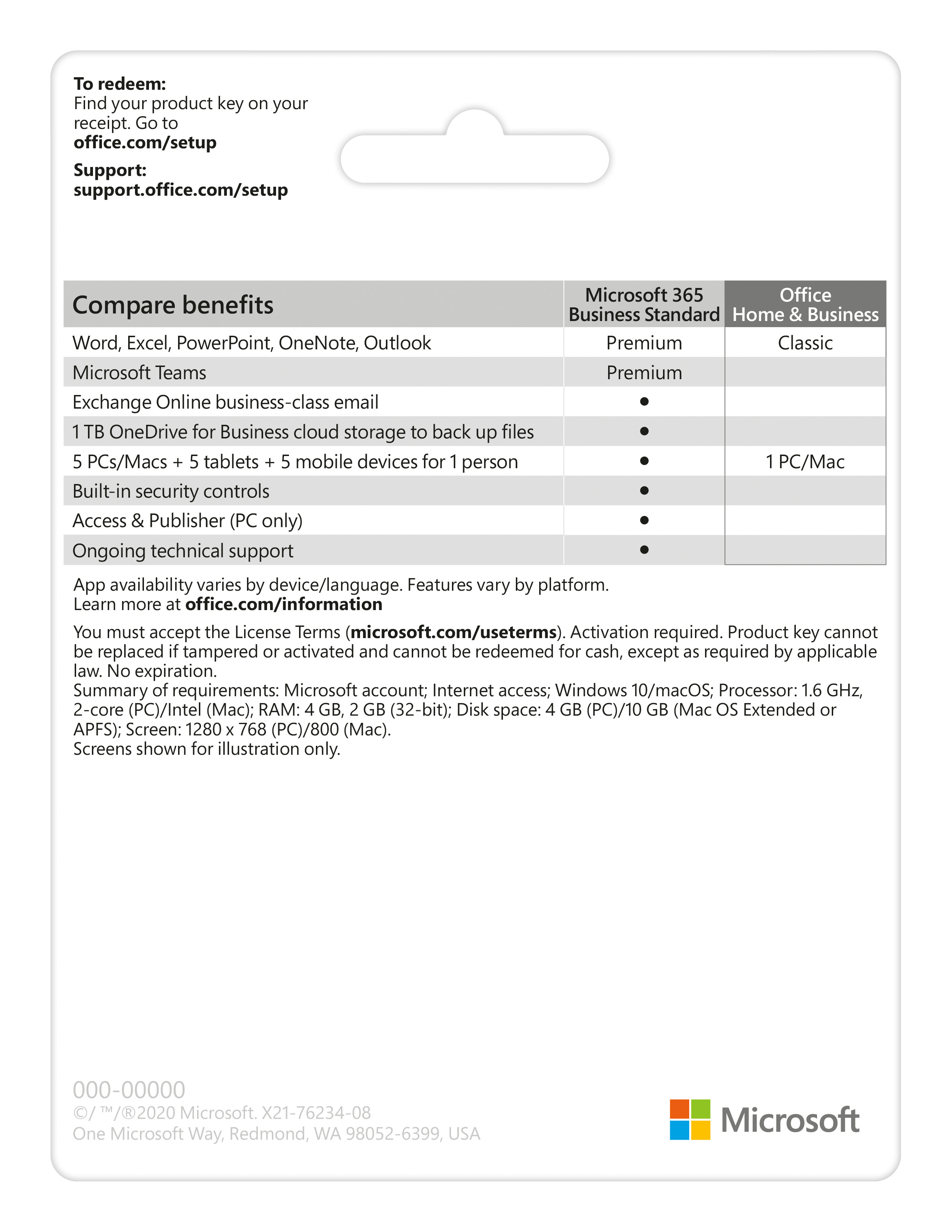 Phần mềm Microsoft Office Home and Business 2019 English APAC EM Medialess P6 (T5D-03302) - Hàng Chính Hãng