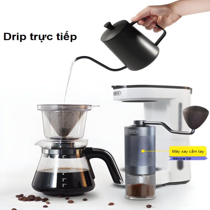 Máy pha cà phê, pha trà tự động Drip thương hiệu HiBREW H12 - Dung tích 750ml - Công suất 700W - Hàng chính hãng