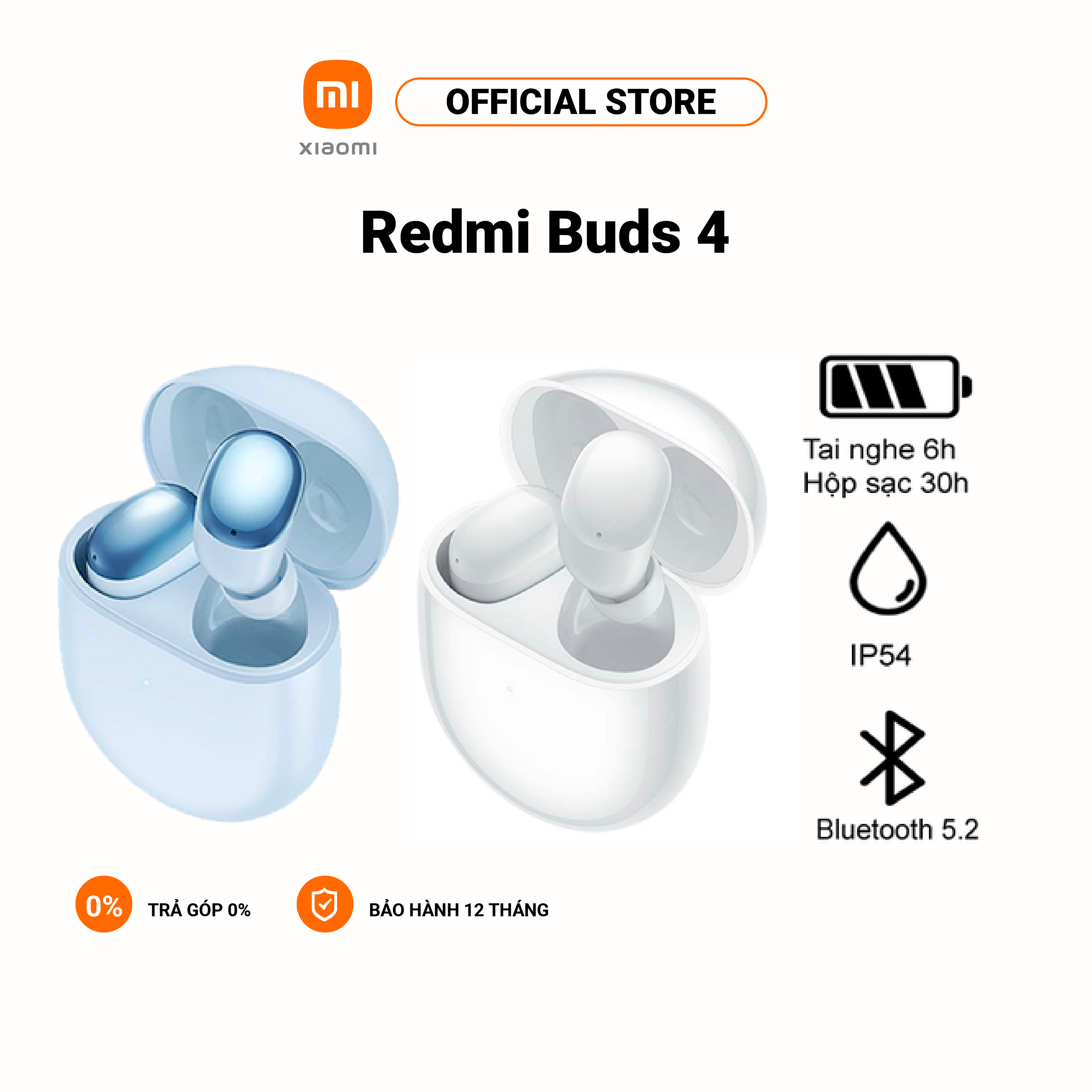 Tai nghe Bluetooth không dây Xiaomi Redmi Buds 4 - Hàng chính hãng