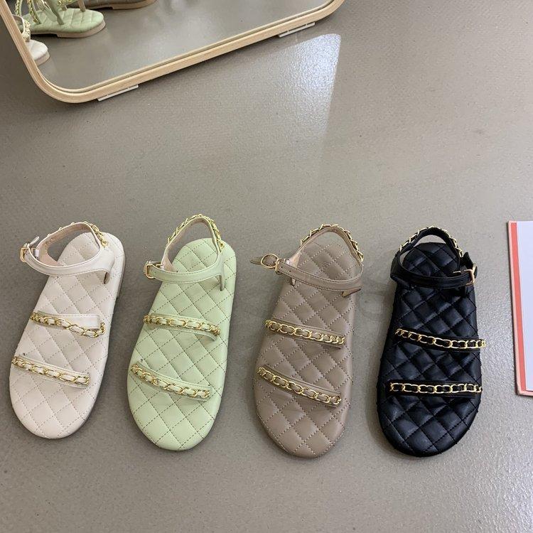 Summer Fashion Round Head Double Belt Versatile Sandals for Women