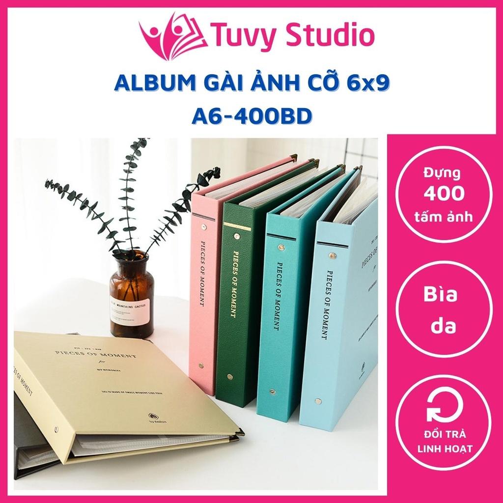 Album ảnh 6x9 để 400 ảnh mini instax, ảnh polaroid bìa da PU, giữ ảnh cho con, binder đựng card