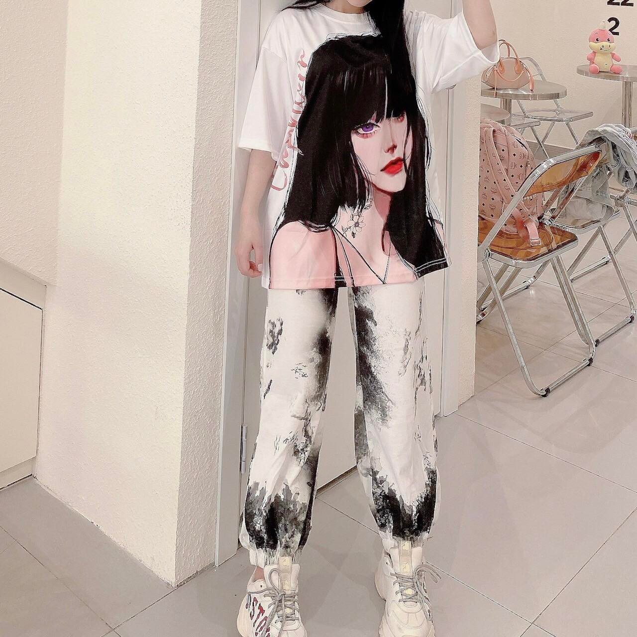 Quần Jogger 3D Ulzzang Unisex Jogger Loang Màu Bo Lai Xám Đậm V2 - MM